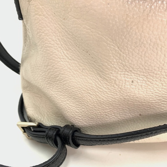 KATE SPADE Ivory Black Leather Handbag Purse Tote - Picture 5 of 16
